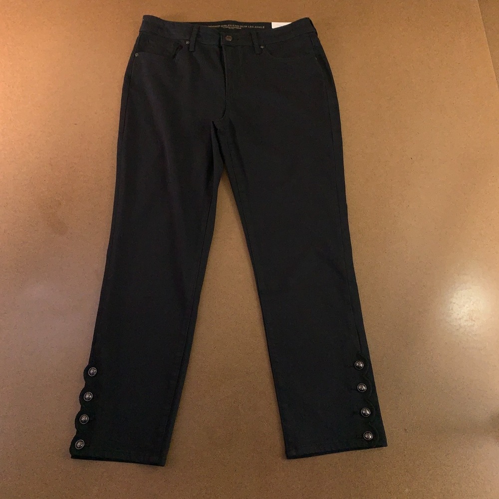 Chicos Womens US Size 6 Black So Slimming Girlfriend Slim Leg Ankle Jeans NWT